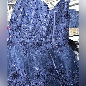 Elegant Blue Sequin Dress